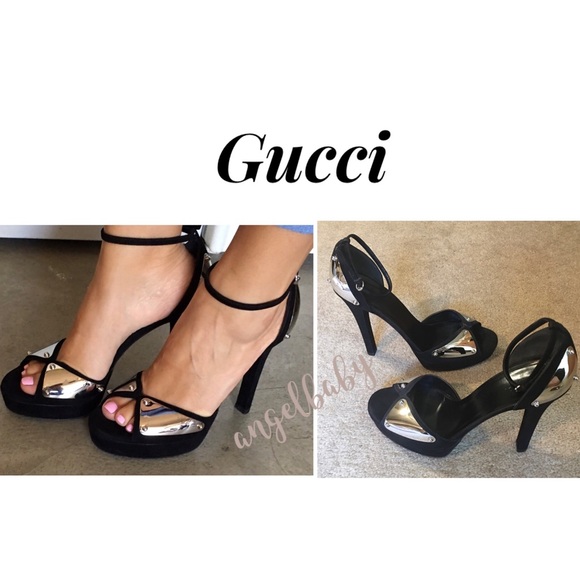 Gucci Mirror Platform Heels in Black Suede! - Picture 4 of 16